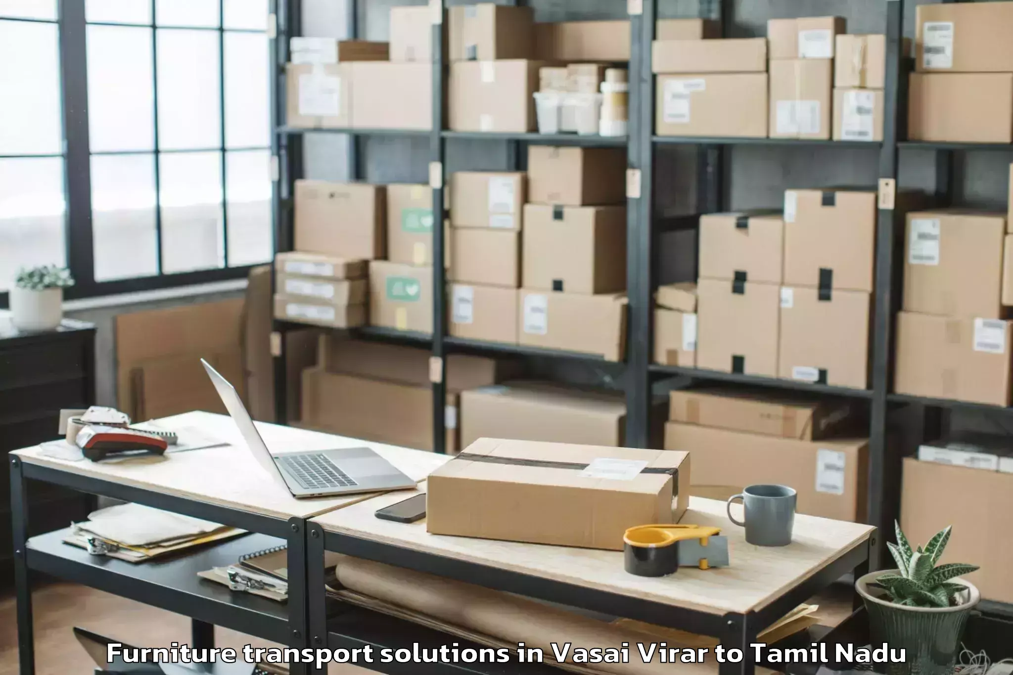 Quality Vasai Virar to Palavakkam Furniture Transport Solutions